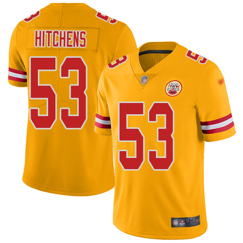 Men Kansas City Chiefs #53 Hitchens Anthony Limited Gold Inverted Legend Nike NFL Jersey->kansas city chiefs->NFL Jersey